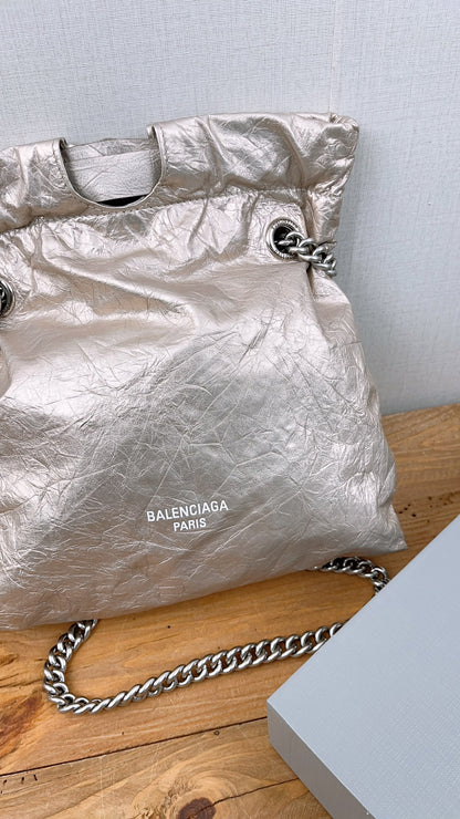 Balenciaga Metallic Light Gold Calfskin Small Trash Tote (SHW)