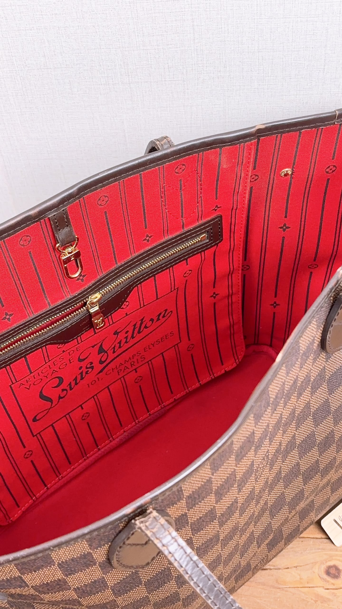 LV Damier Ebene Neverfull MM