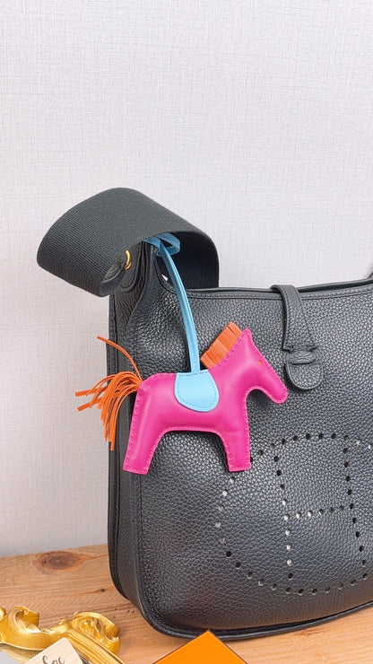 Hermes Rose Pourpre / Celeste / Cornaline Rodeo MM