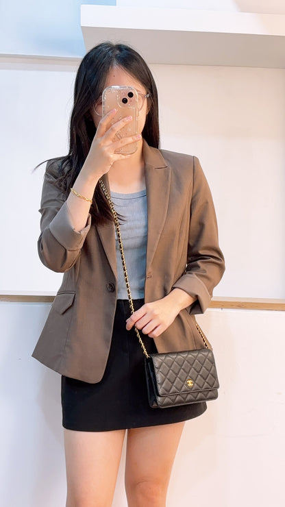 Chanel Black Caviar Classic WOC (GHW)