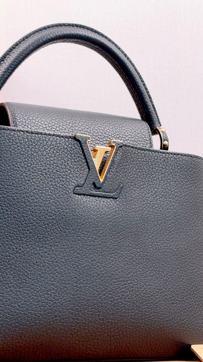 LV Black Taurillon Capucines PM