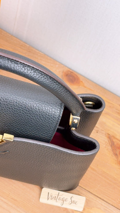LV Black Taurillon Capucines PM