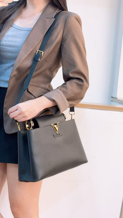 LV Black Taurillon Capucines PM