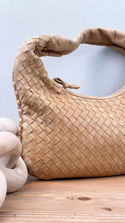 Bottega Veneta Light Brown Intrecciato Mini Hobo