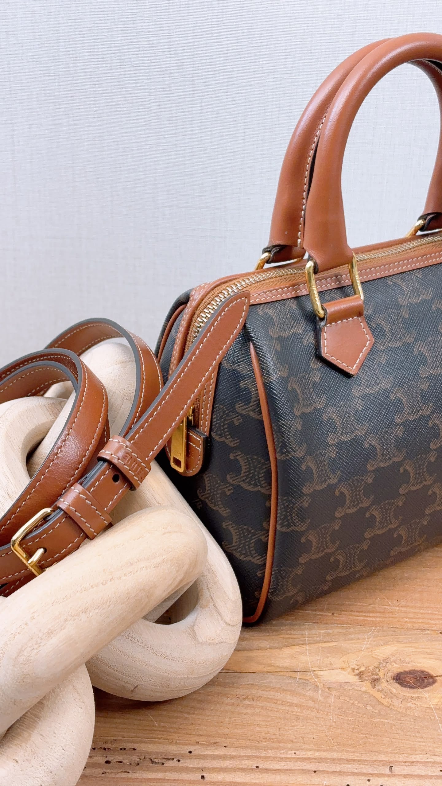 Celine Triomphe Canvas Small Boston Bag