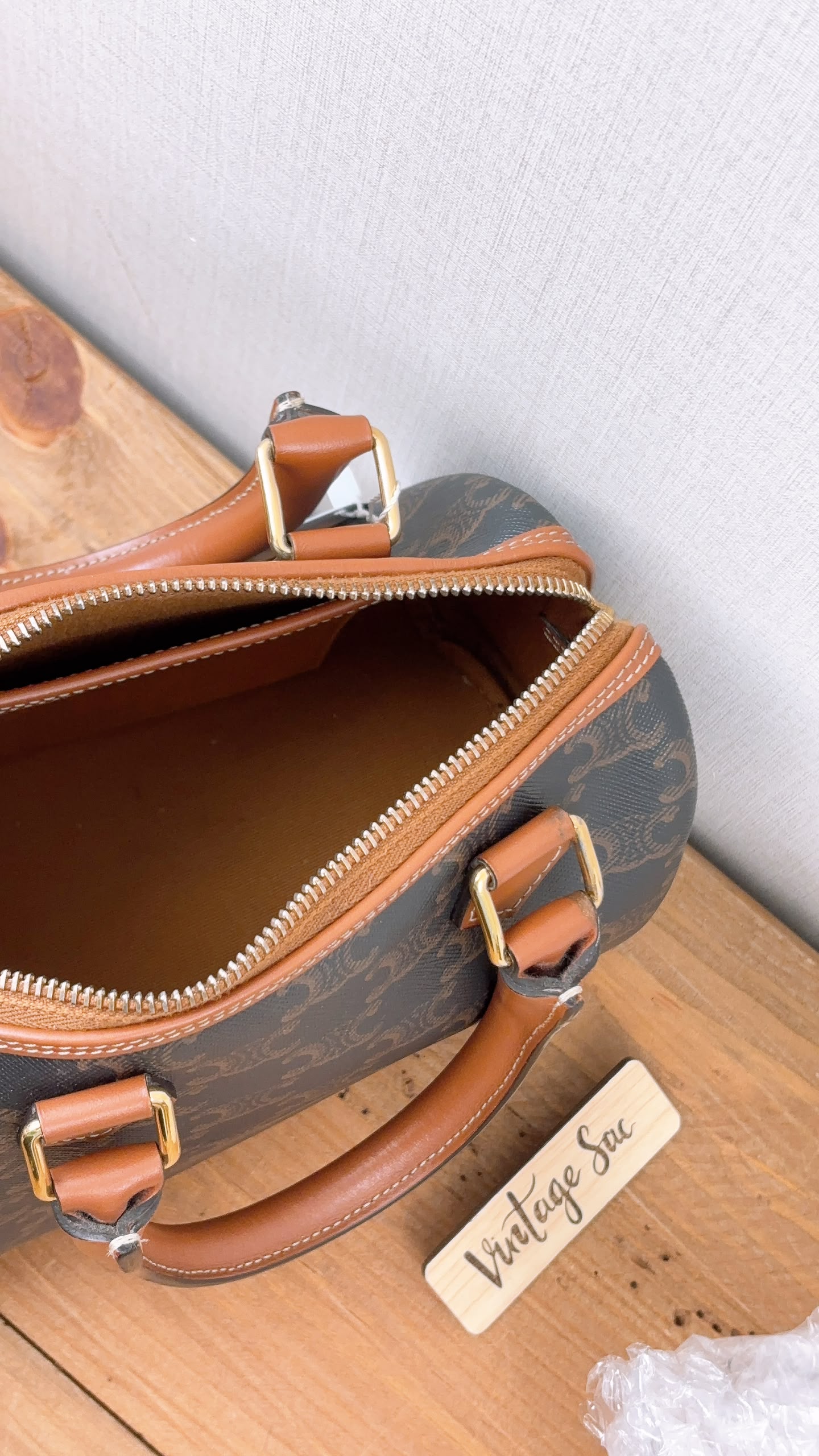 Celine Triomphe Canvas Small Boston Bag