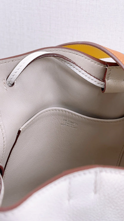 Hermes White Evercolor Licol 17 Bag