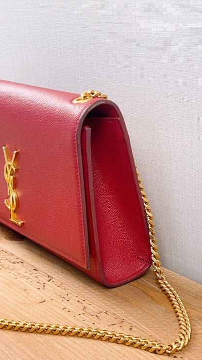 YSL Red Medium Kate Bag (GHW)