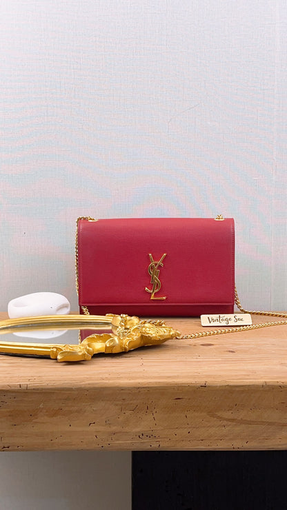 YSL Red Medium Kate Bag (GHW)
