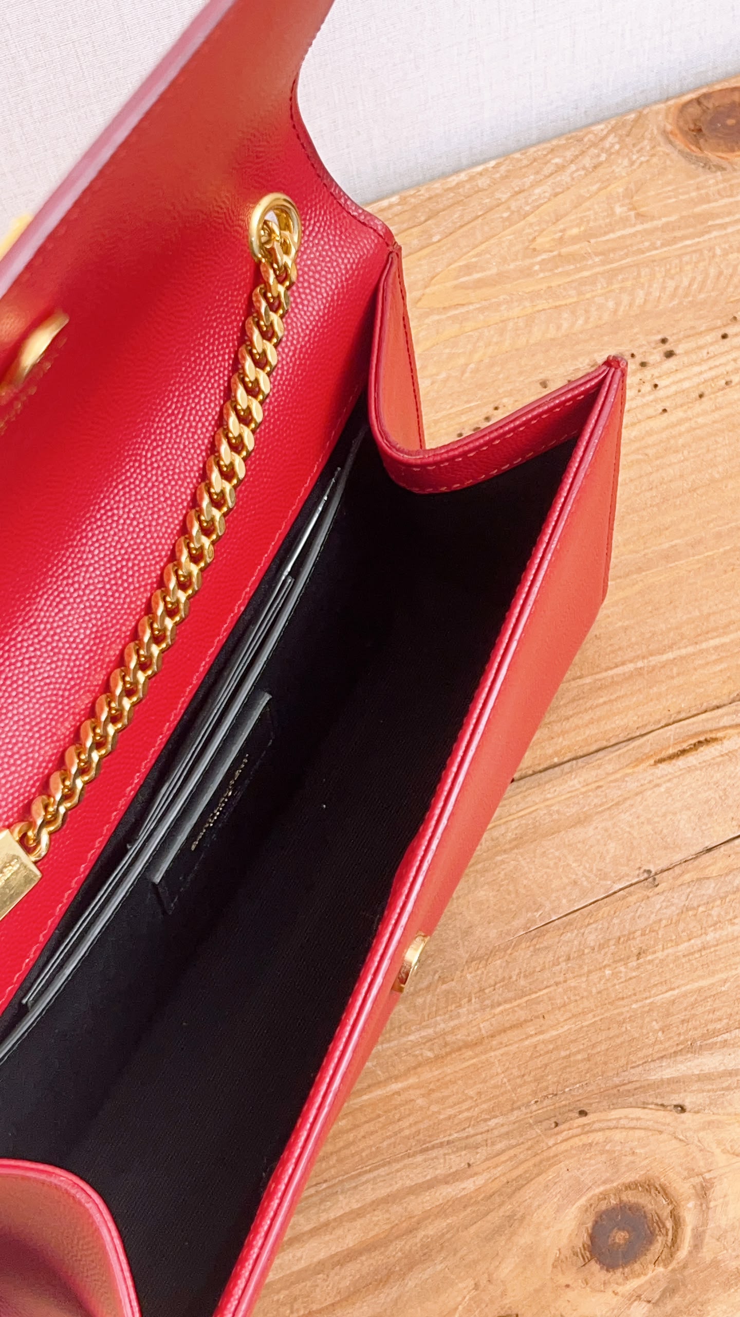 YSL Red Medium Kate Bag (GHW)