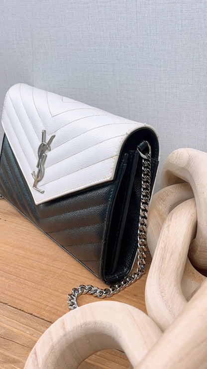 YSL Black x White Grain de Poudre Cassandre Envelope WOC (SHW)
