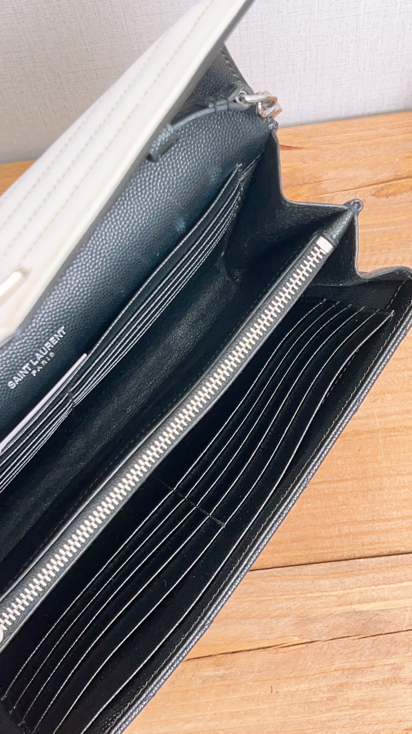 YSL Black x White Grain de Poudre Cassandre Envelope WOC (SHW)