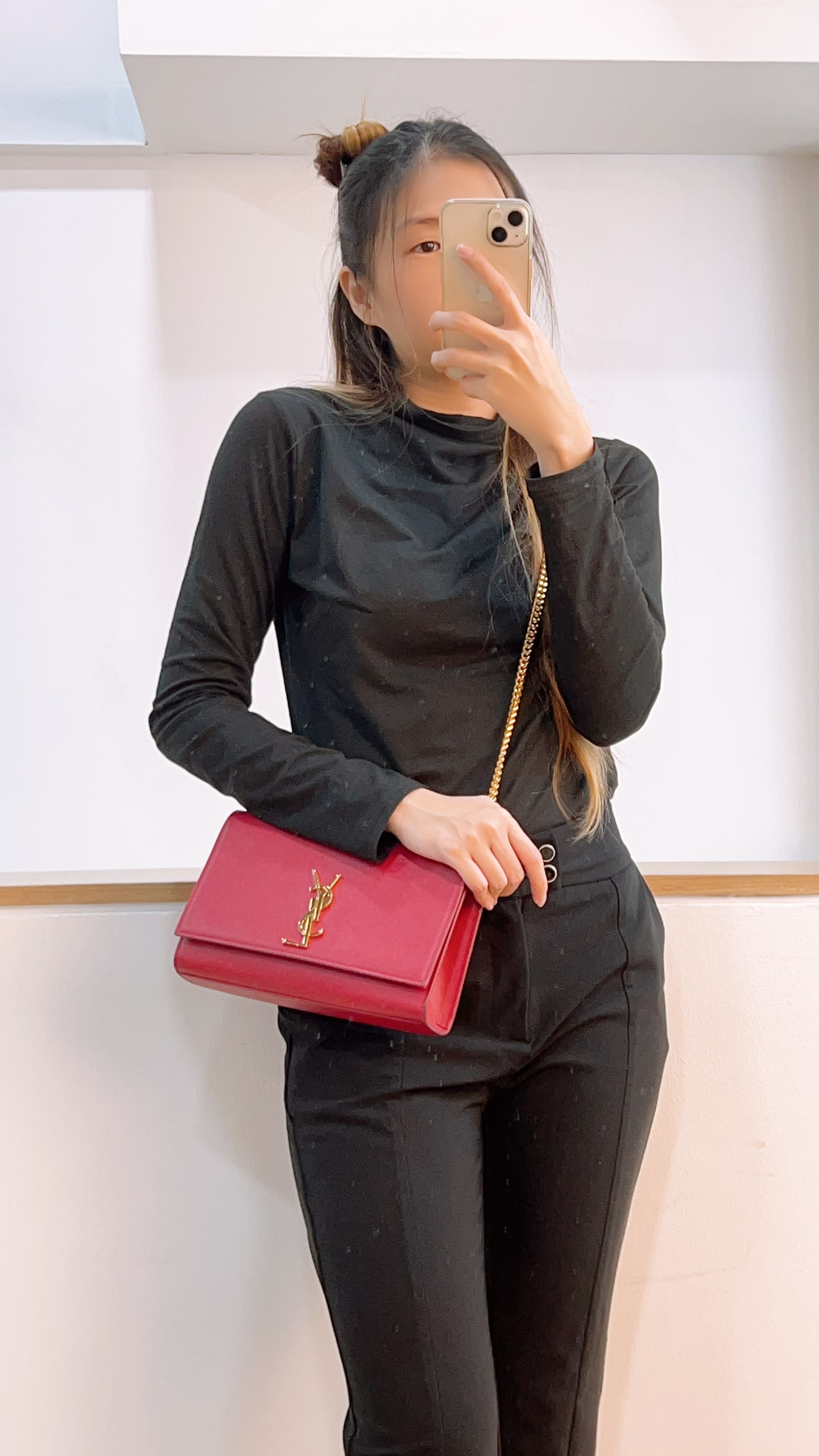 YSL Red Medium Kate Bag (GHW)