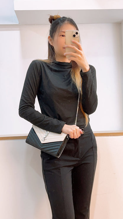 YSL Black x White Grain de Poudre Cassandre Envelope WOC (SHW)