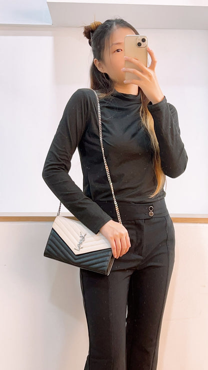 YSL Black x White Grain de Poudre Cassandre Envelope WOC (SHW)