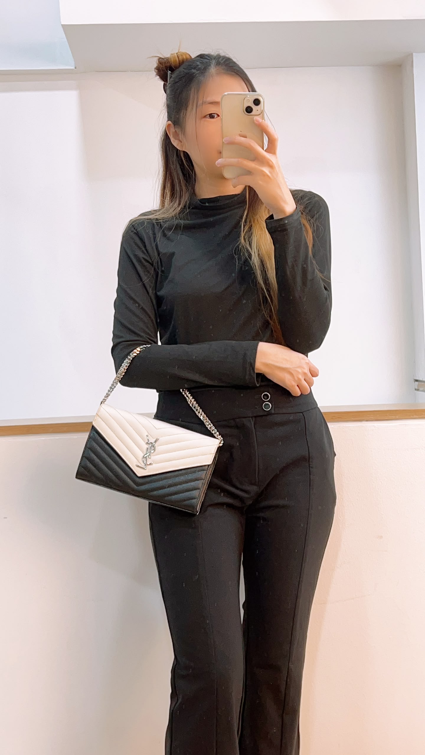 YSL Black x White Grain de Poudre Cassandre Envelope WOC (SHW)