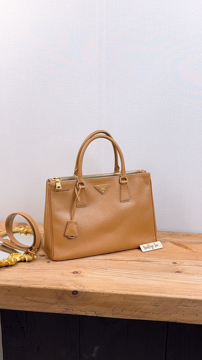 Prada Brown Saffiano Large Galleria Tote