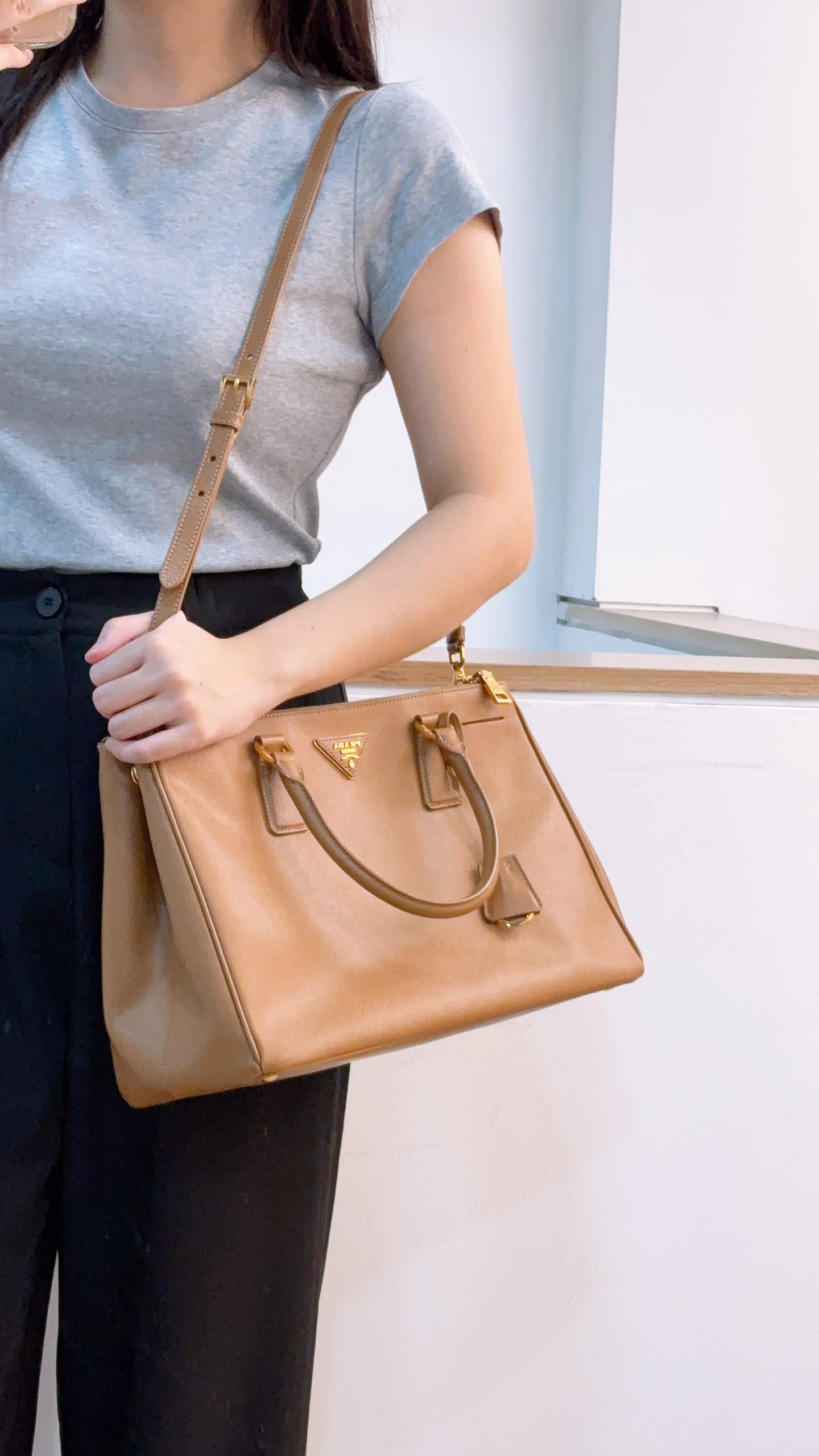Prada Brown Saffiano Large Galleria Tote