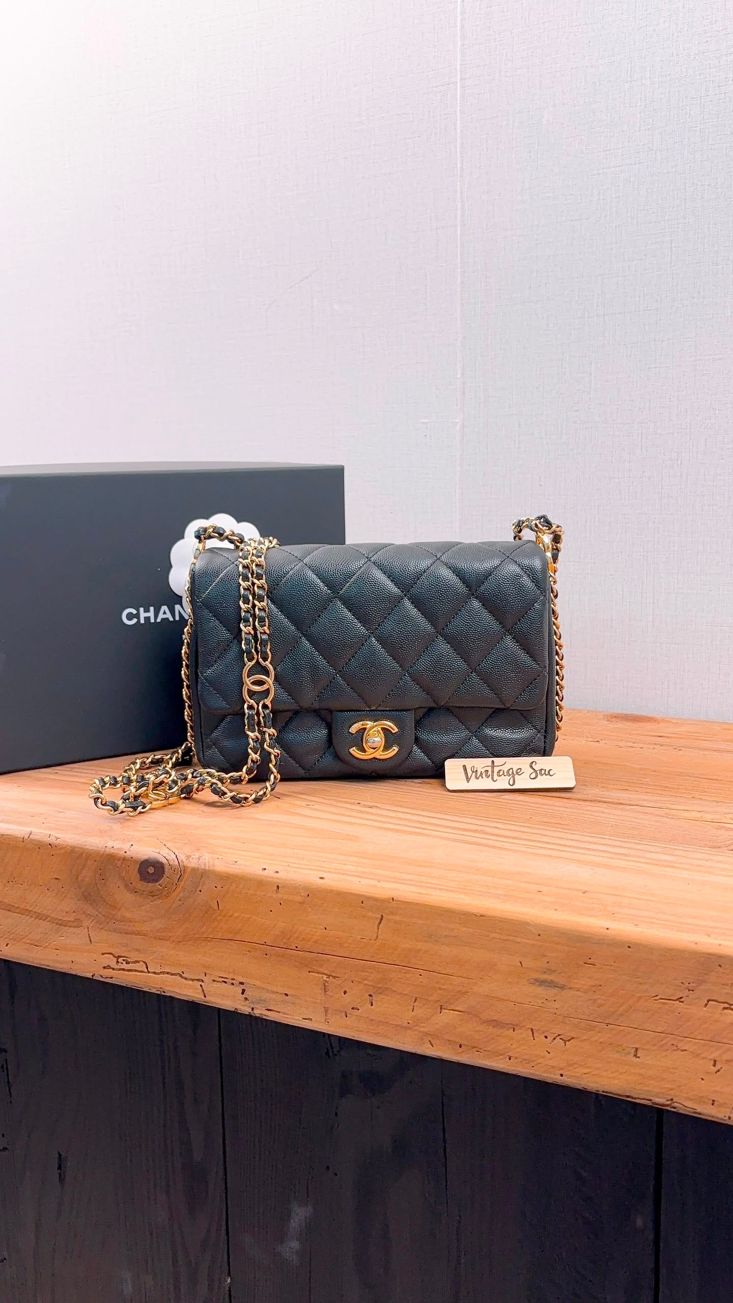 Chanel Black Caviar 23C CC You Flap Bag (GHW)
