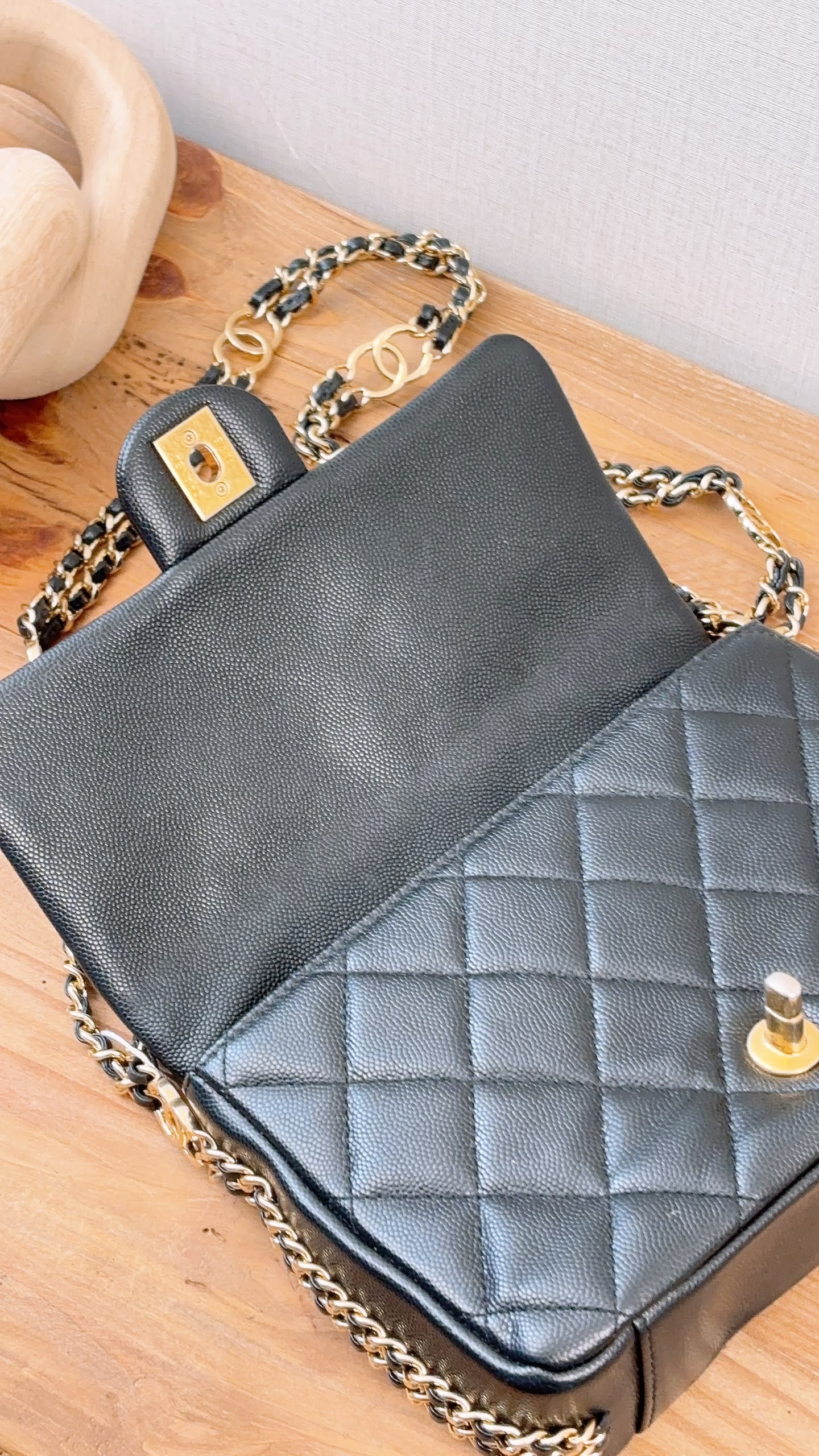 Chanel Black Caviar 23C CC You Flap Bag (GHW)