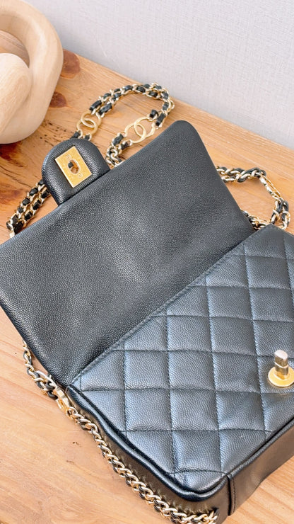 Chanel Black Caviar 23C CC You Flap Bag (GHW)