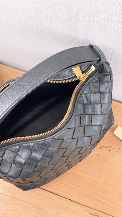 Bottega Veneta Black Calfskin Intrecciato Mini Wallace