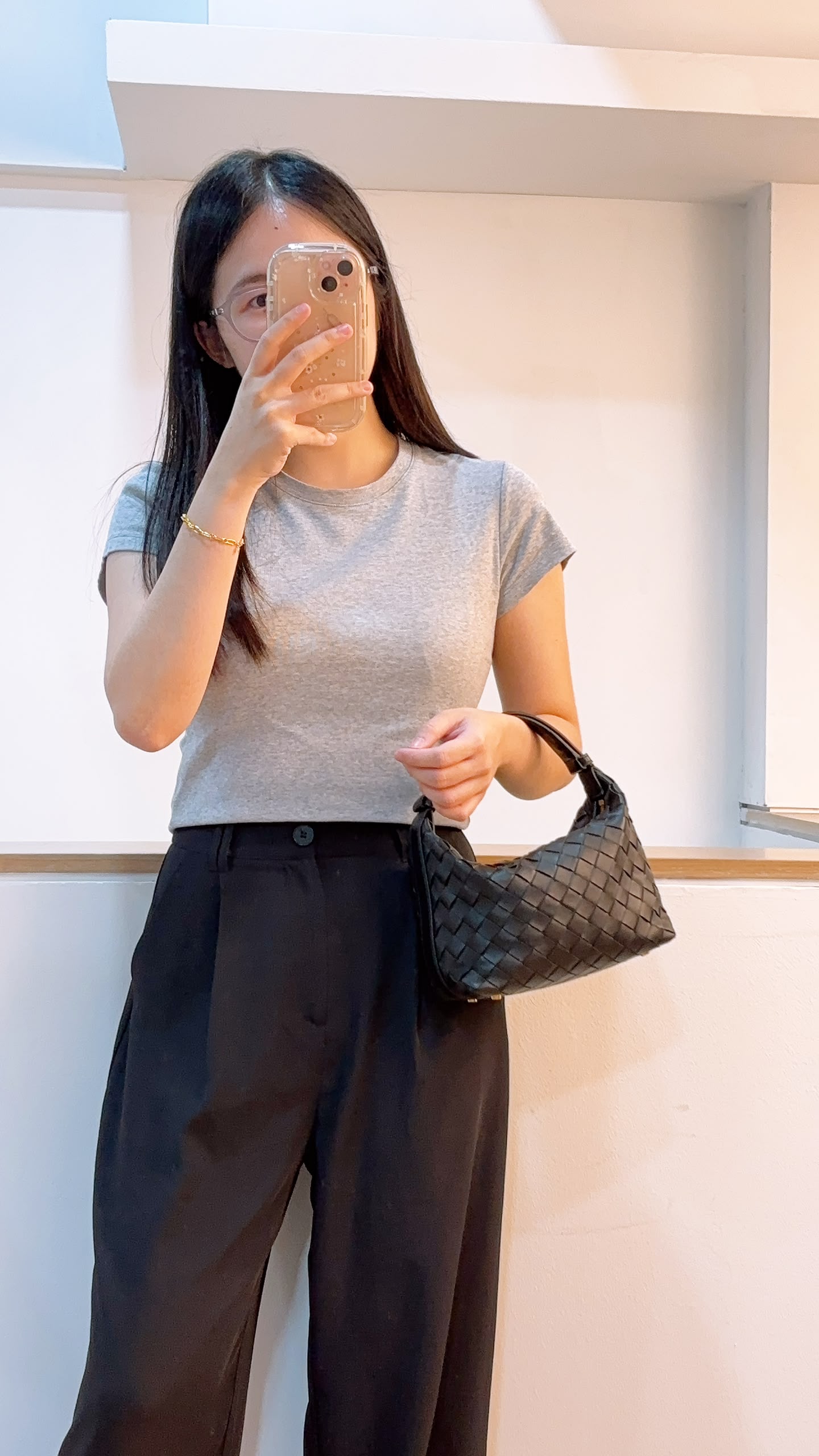 Bottega Veneta Black Calfskin Intrecciato Mini Wallace