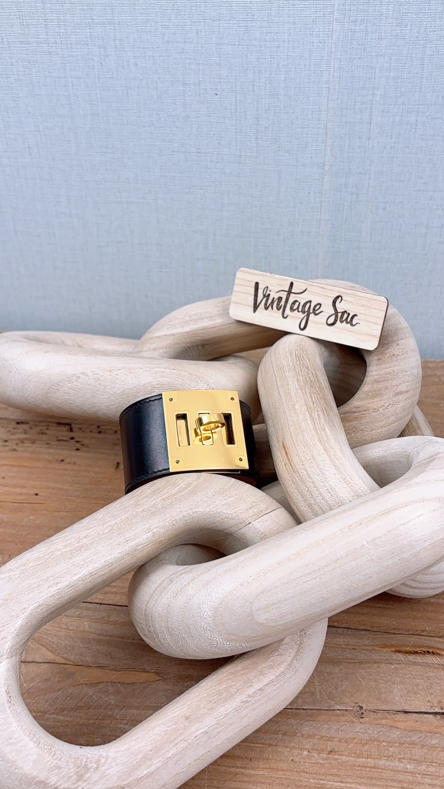 Hermes Black Kelly Dog Bracelet 35mm