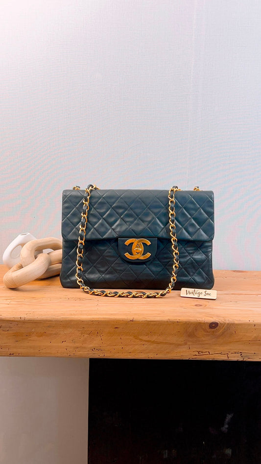 Chanel Black Lambskin Vintage Maxi CC Flap (GHW)