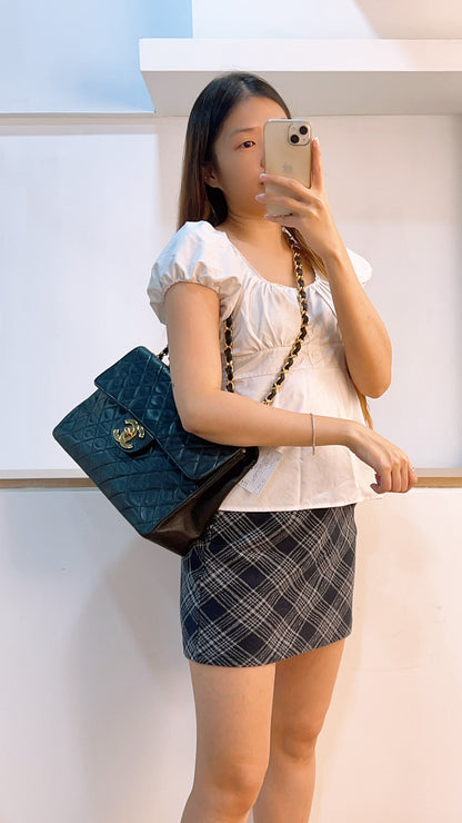 Chanel Black Lambskin Vintage Maxi CC Flap (GHW)
