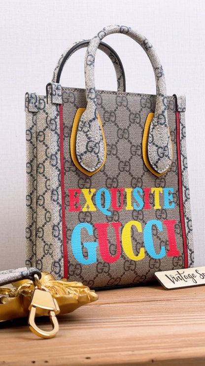 Gucci Supreme Canvas Exquisite Mini Vertical Tote