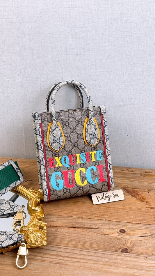 Gucci Supreme Canvas Exquisite Mini Vertical Tote
