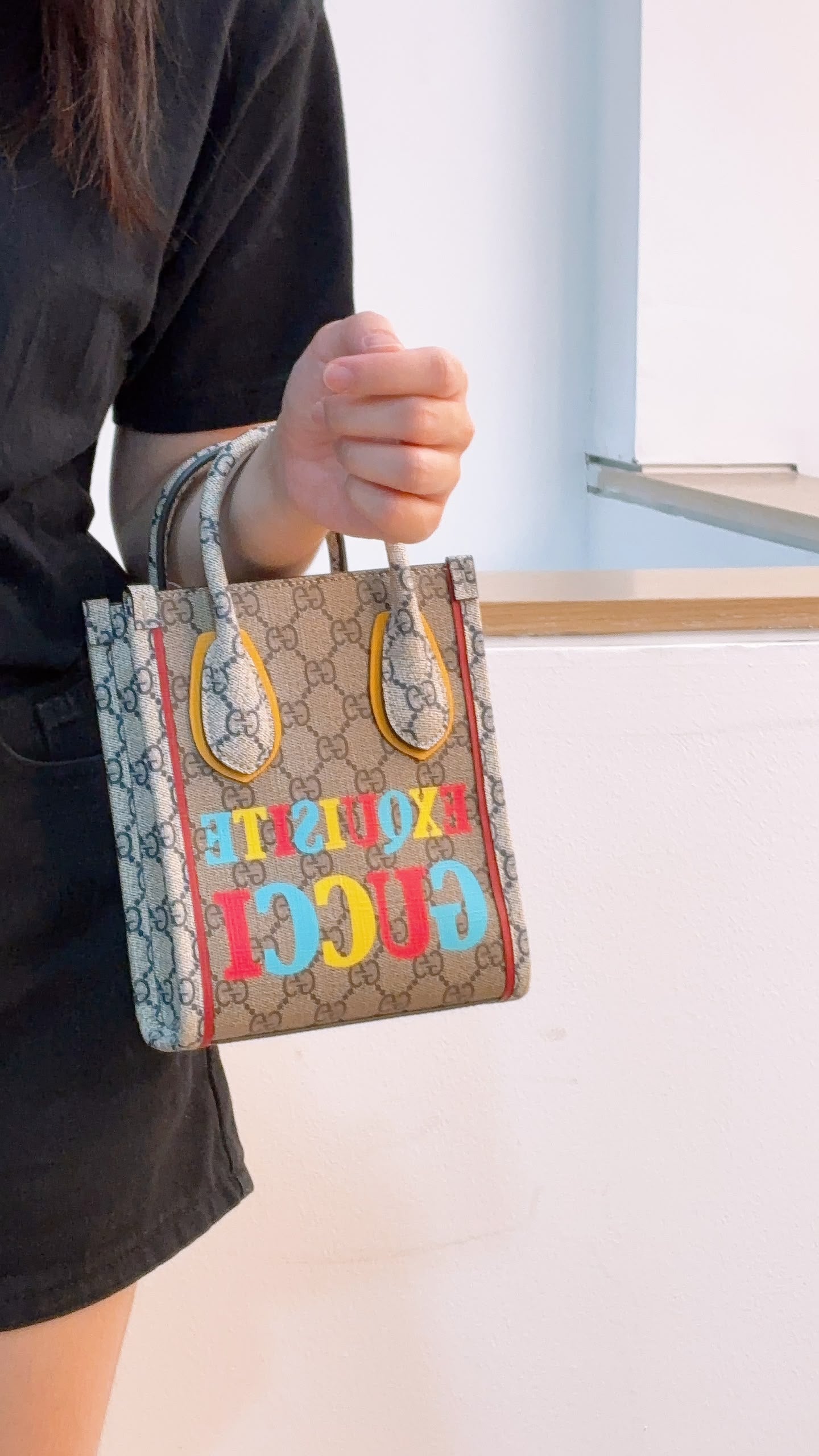 Gucci Supreme Canvas Exquisite Mini Vertical Tote