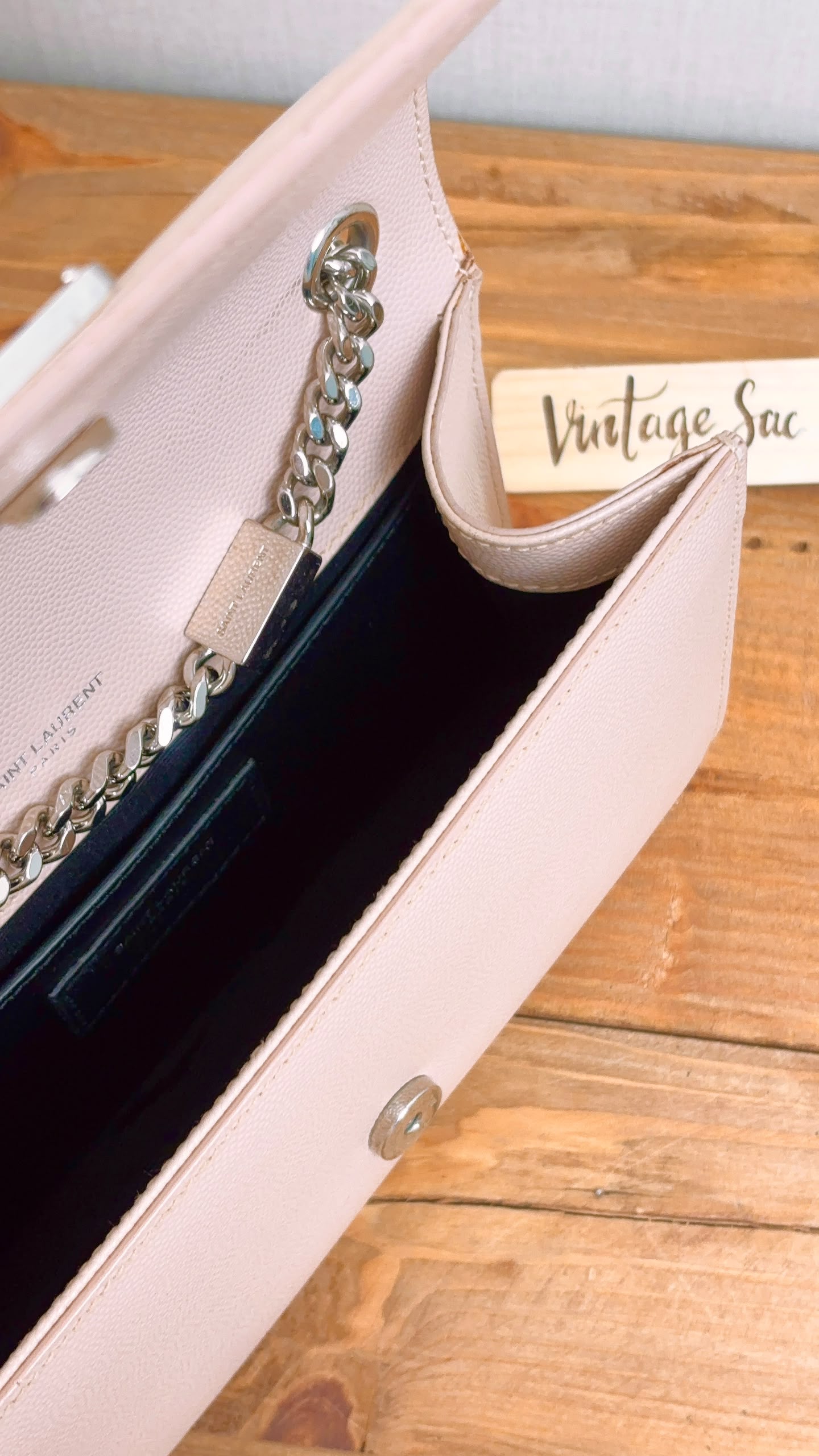 YSL Pink Pebbled Calfskin Small Kate (SHW)