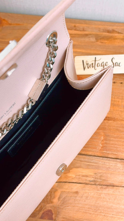 YSL Pink Pebbled Calfskin Small Kate (SHW)