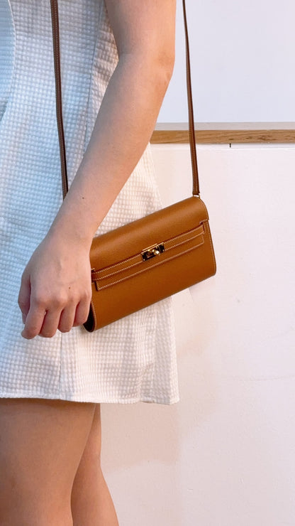 Hermes Gold Epsom Kelly To Go (GHW)