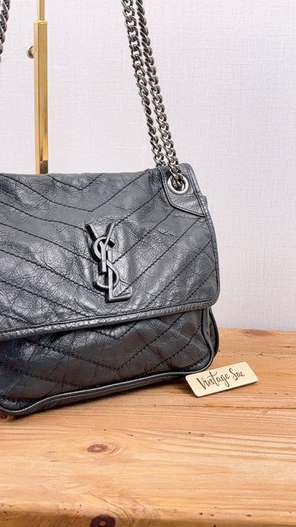 YSL Black Calfskin Medium Niki (RHW)