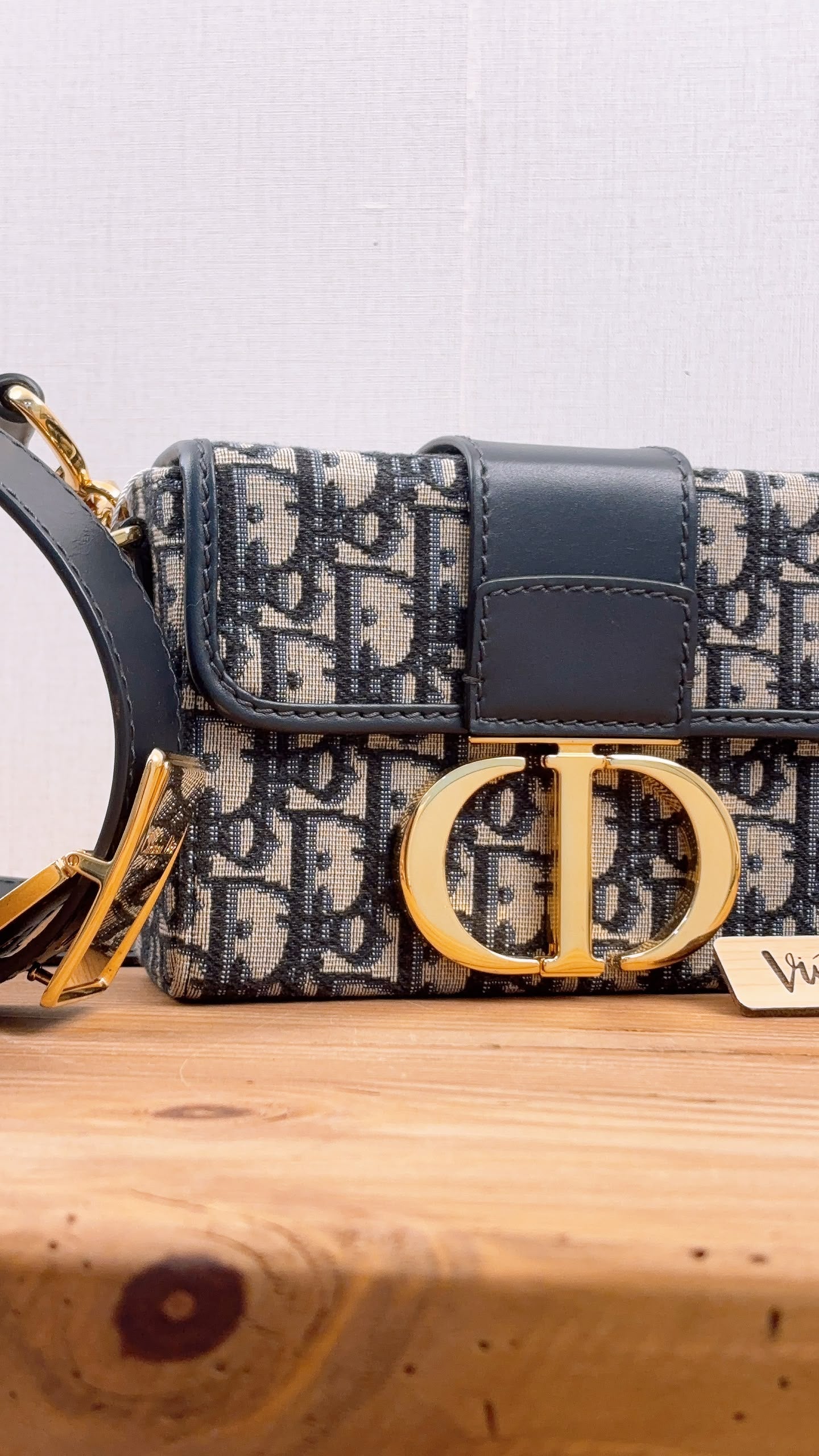 Dior Navy Oblique 30 Montaigne Box (GHW)