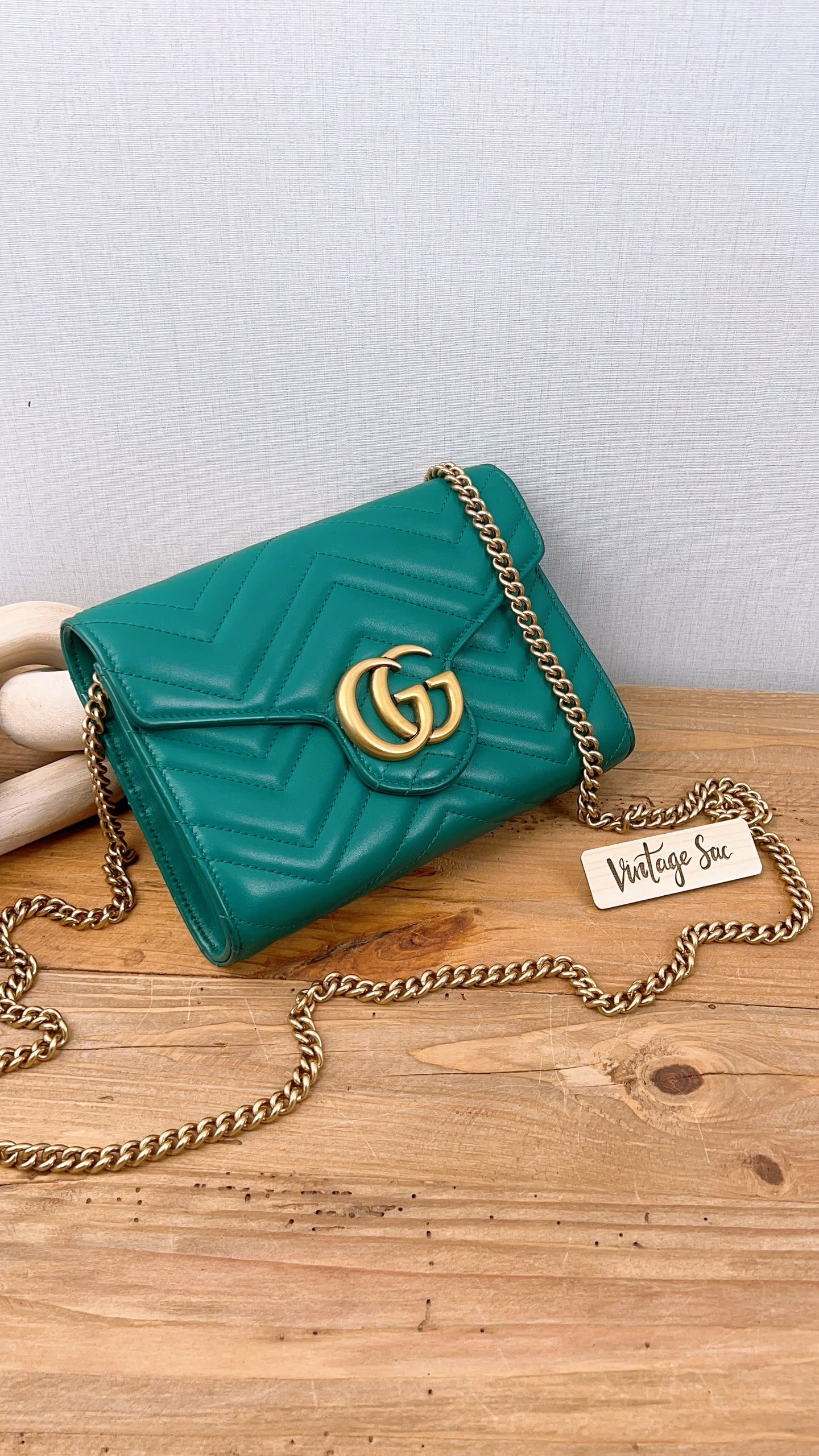 Gucci Green Marmont WOC (GHW)