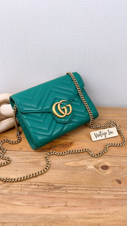 Gucci Green Marmont WOC (GHW)
