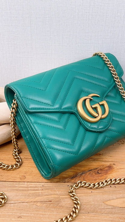 Gucci Green Marmont WOC (GHW)