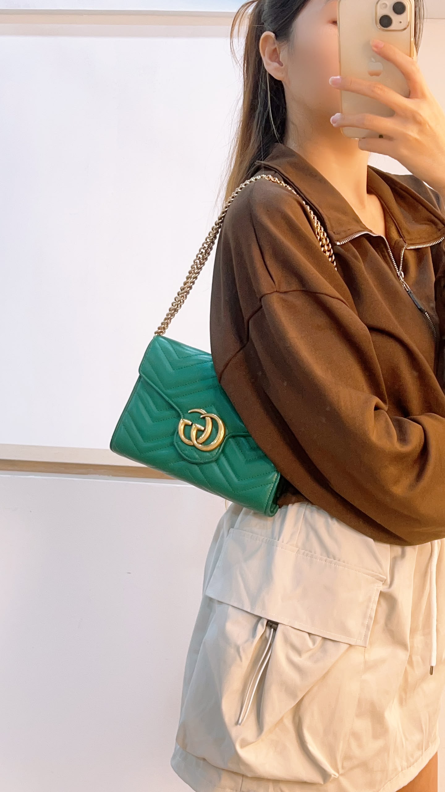 Gucci Green Marmont WOC (GHW)