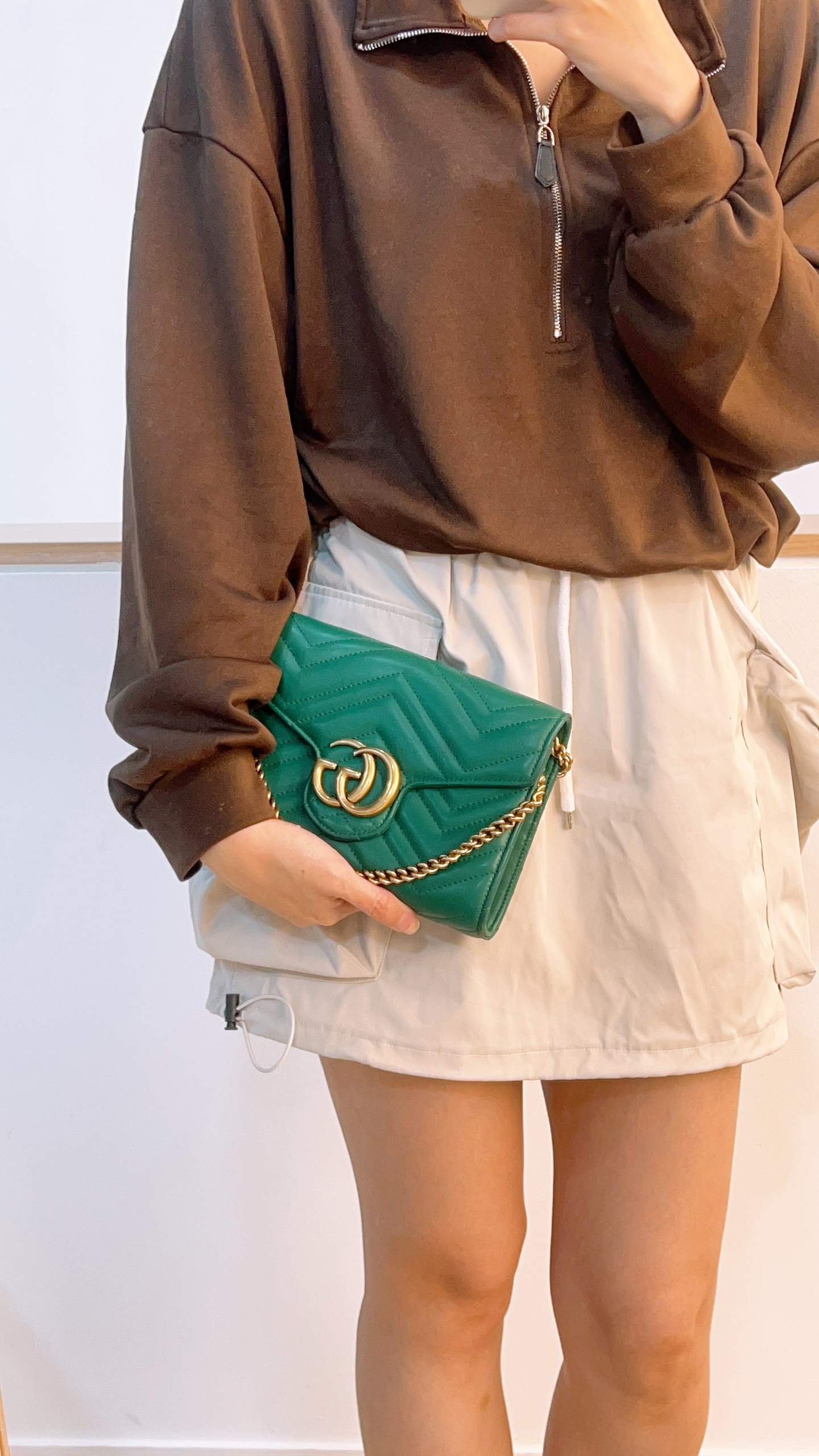 Gucci Green Marmont WOC (GHW)