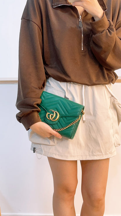 Gucci Green Marmont WOC (GHW)