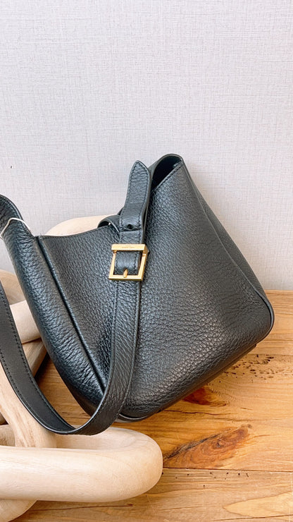 YSL Black Calfskin Baby Le 5 A 7 Hobo (GHW)