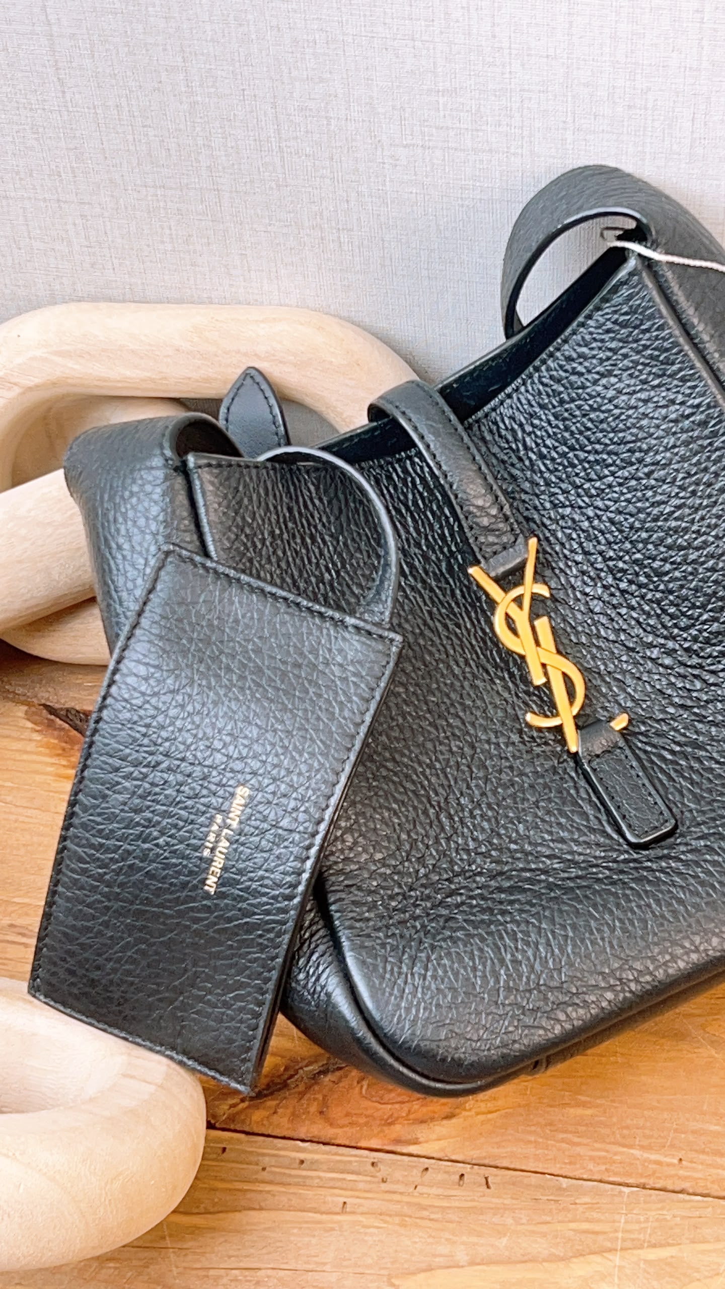 YSL Black Calfskin Baby Le 5 A 7 Hobo (GHW)