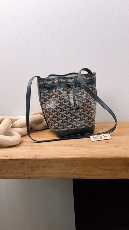 Goyard Black Goyardine Petit Flot Bucket Bag