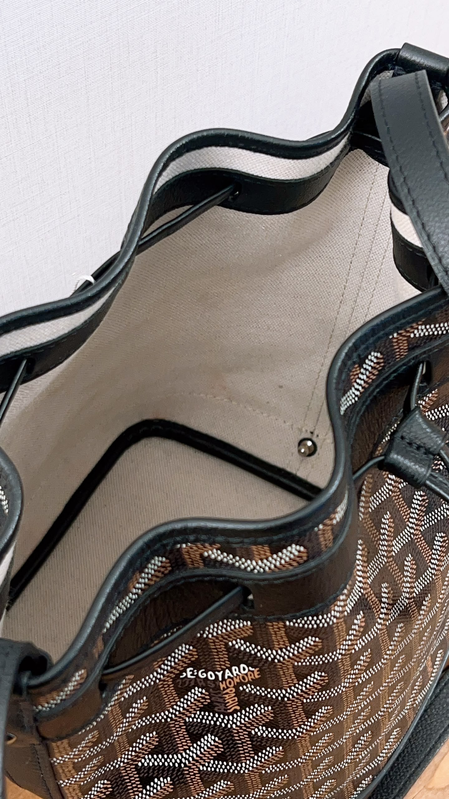 Goyard Black Goyardine Petit Flot Bucket Bag