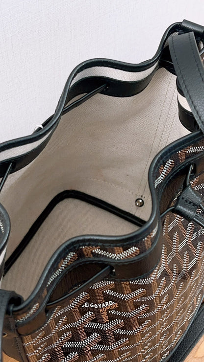Goyard Black Goyardine Petit Flot Bucket Bag