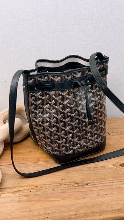 Goyard Black Goyardine Petit Flot Bucket Bag